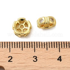 Rack Plating Brass Micro Pave Cubic Zirconia Spacer Beads&nbsp;KK-Q795-01G