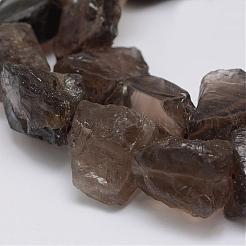 Raw Rough Natural Smoky Quartz Beads Strands&nbsp;G-E343-07