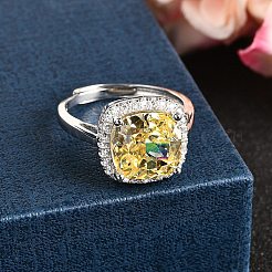 Adjustable 925 Sterling Silver Micro Pave Cubic Zirconia Cuff Rings for Women&nbsp;RJEW-F183-01C-02