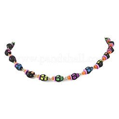 Halloween Skull Acrylic Beaded Necklaces&nbsp;NJEW-JN06531