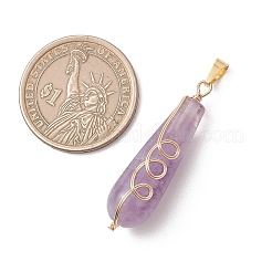 Natural Green Aventurine & Rose Quartz & Amethyst & Dyed Agate & Tiger Eye Pendants&nbsp;PALLOY-JF05040