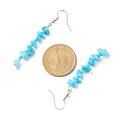 Synthetic Turquoise Chips Dangle Earrings with Glass&nbsp;EJEW-JE04840-05