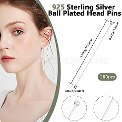 200Pcs Brass Ball Head Pins&nbsp;FIND-BBC0015-90C