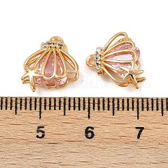 Brass Micro Pave Cubic Zirconia Charms&nbsp;KK-F906-07G