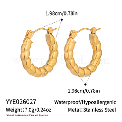 304 Stainless Steel Twisted Hoop Earrings for Women&nbsp;RA3351