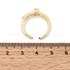Brass Micro Pave Cubic Zirconia Cuff Open Rings for Women&nbsp;CU-CBAE7DF-47G