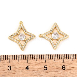 Brass Micro Pave Clear Cubic Zirconia Pendants&nbsp;KK-U017-10H-G