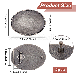Alloy Oval Belt Buckles&nbsp;BUTT-WH0024-006