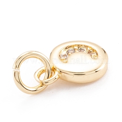 Brass Micro Pave Clear Cubic Zirconia Beads Pendants&nbsp;ZIRC-M114-05G