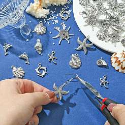 50Pcs 10 Style Tibetan Style Alloy Pendants&nbsp;TIBEP-CJ0003-47