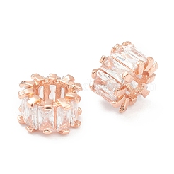 Brass Clear Cubic Zirconia Beads&nbsp;ZIRC-NB010-38