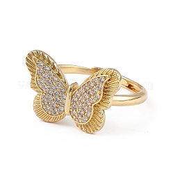 Clear Cubic Zirconia Butterfly Adjustable Ring&nbsp;RJEW-L100-013G
