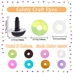 32Pcs 8 Colors ABS Plastic Safety Craft Eye&nbsp;DIY-BBC0002-09A