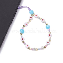 Glass & Acrylic Beaded Mobile Phone Lanyard Wrist Strap&nbsp;HJEW-JM01977