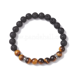 Round Natural Mixed Gemstone & Non-Magnetic Synthetic Hematite Beads Stretch Bracelets for Women&nbsp;BJEW-JB12759