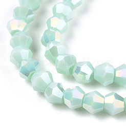 Opaque Solid Color Electroplate Glass Beads Strands&nbsp;EGLA-A039-P2mm-B20