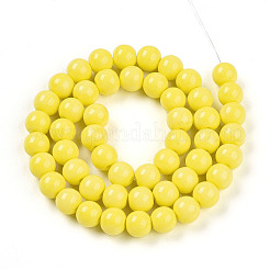 Baking Paint Opaque Glass Beads Strands&nbsp;GLAA-T032-P8mm-16