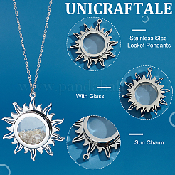 2Pcs 304 Stainless Steel Locket Pendants&nbsp;STAS-UN0061-53
