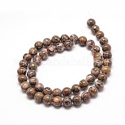Natural Leopard Skin Jasper Round Bead Strands&nbsp;X-G-P072-45-10mm
