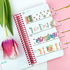 4 Patterns Rectangle Waterproof Acrylic Bookmarks Set&nbsp;DIY-GL0004-50B