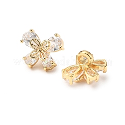 Brass Micro Pave Clear Cubic Zirconia Pendants&nbsp;KK-A259-25A-G