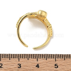 Brass Micro Pave Cubic Zirconia Cuff Open Rings&nbsp;RJEW-C163-11G