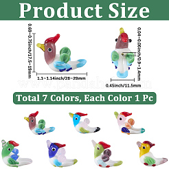 7Pcs 7 Colors Handmade Lampwork Beads&nbsp;LAMP-PA0001-84
