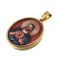 Ion Plating(IP) Printed Religion 304 Stainless Steel Pendants&nbsp;SA-CBA7062-07G-02