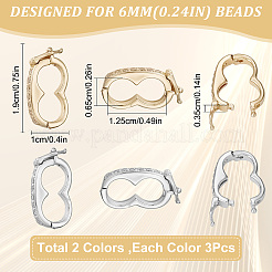 6Pcs 2 Colors Brass Twister Clasps&nbsp;FIND-SC0003-98