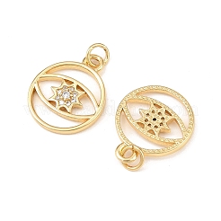 Brass Micro Pave Cubic Zirconia Pendants&nbsp;KK-F919-13G