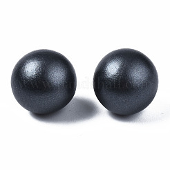 Painted Round Schima Wood Earrings for Girl Women&nbsp;EJEW-T017-01