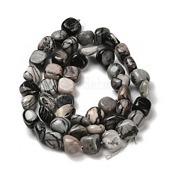 Natural Black Netstone Beads Strands&nbsp;G-P497-01E-73
