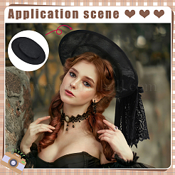 Cotton Imitation Flat Round Fascinator Hat Base for Millinery&nbsp;FIND-WH0173-460B