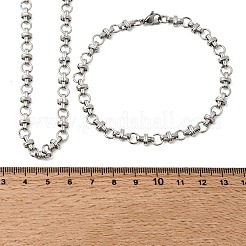 304 Stainless Steel Link Chain Bracelet & Necklace Jewelry Sets&nbsp;SJEW-L199-12P