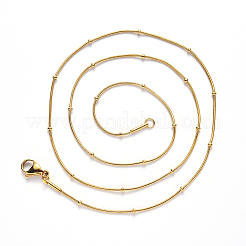 PVD Vacuum Plating 304 Stainless Steel Round Snake Chain Necklace&nbsp;NJEW-S420-009C-G