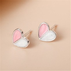 Heart Enamel Stud Earrings for Girl Women&nbsp;EJEW-BB46109-A