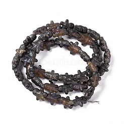 Half Rainbow Plated Forsted Electroplate Glass Beads&nbsp;GLAA-P005-HR03