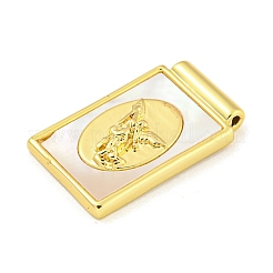 Rack Plating Brass Pave Shell Pendants&nbsp;KK-Z053-26G-02