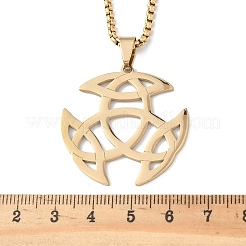 201 Stainless Steel Viking Triquetra Knot Pendant Necklaces&nbsp;LS-NJEW-H065-06G
