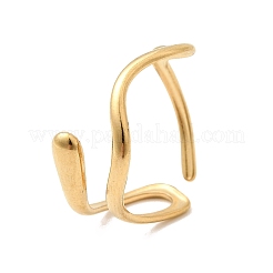 304 Stainless Steel Open Cuff Rings for Women&nbsp;RJEW-K313-13G