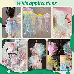 Pleated Organza Polyester Ribbon&nbsp;OCOR-WH0104-14