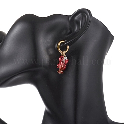 304 Stainless Steel Enamel Dangle Hoop Earrings&nbsp;EJEW-JE07245