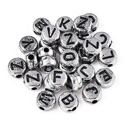 Plated Acrylic Horizontal Hole Letter Beads&nbsp;PACR-Q099-M03-S