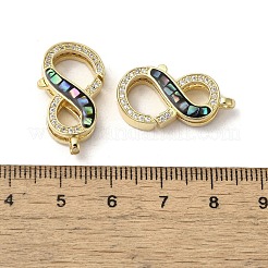 Brass Micro Pave Cubic Zirconia Lobster Claw Clasps&nbsp;KK-K385-010G