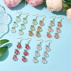 5Pairs 5 Colors Glass Dangle Earrings&nbsp;EJEW-JE05805