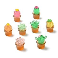 40Pcs 8 Styles Transparent Resin Cactus Display Decorations&nbsp;DJEW-CJ0001-31