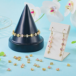 24Pcs 3 Colors Brass Pave Cubic Zirconia Rectangle Connector Charms&nbsp;KK-TA0009-18