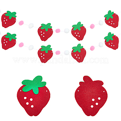 Polyester & Felt Strawberry Flags Hanging Banners&nbsp;DIY-WH20062-92