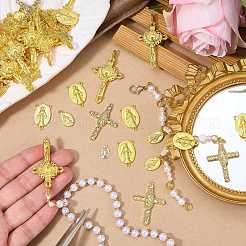 80Pcs 6 Styles Religion Cross & Oval with Virgin Mary Tibetan Style Alloy Pendants & Chandelier Component Links Findings Kits&nbsp;FIND-SZ0019-52