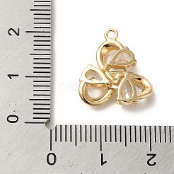 Brass Micro Pave Cubic Zirconia Pendants&nbsp;ZIRC-P114-11G